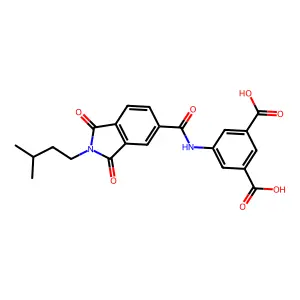 5-(2-isopentyl-1,3-dioxoisoindoline-5-carboxamido)isophthalic acid structure