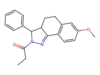 7-methoxy-3-phenyl-2-propionyl-3,3a,4,5-tetrahydro-2H-benzo[g]indazole structure