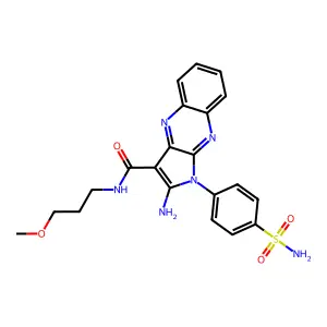 2-amino-N-(3-methoxypropyl)-1-(4-sulfamoylphenyl)pyrrolo[3,2-b]quinoxaline-3-carboxamide structure