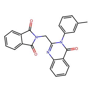 2-[[3-(3-Methylphenyl)-4-oxoquinazolin-2-yl]methyl]isoindole-1,3-dione structure