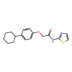 2-(4-cyclohexylphenoxy)-N-(1,3-thiazol-2-yl)acetamide structure