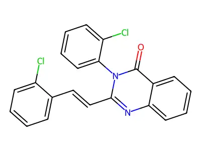 3-(2-chlorophenyl)-2-[(E)-2-(2-chlorophenyl)ethenyl]quinazolin-4-one structure
