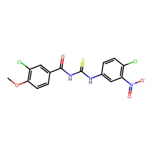 3-chloro-N-[(4-chloro-3-nitrophenyl)carbamothioyl]-4-methoxybenzamide structure