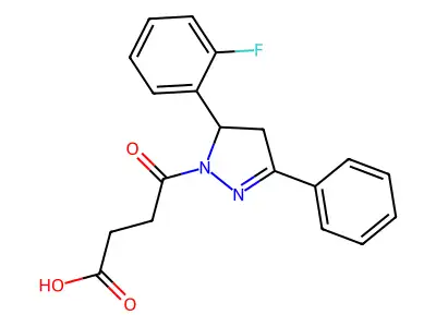 4-[3-(2-Fluorophenyl)-5-phenyl-3,4-dihydropyrazol-2-yl]-4-oxobutanoic acid structure