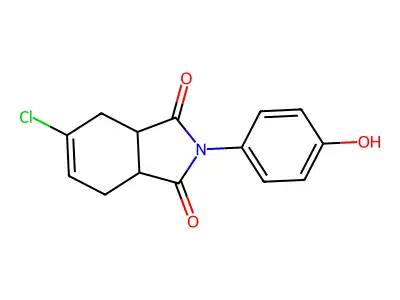 5-chloro-2-(4-hydroxyphenyl)-3a,4,7,7a-tetrahydro-1H-isoindole-1,3(2H)-dione structure