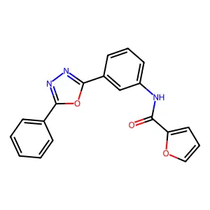 N-[3-(5-phenyl-1,3,4-oxadiazol-2-yl)phenyl]furan-2-carboxamide structure