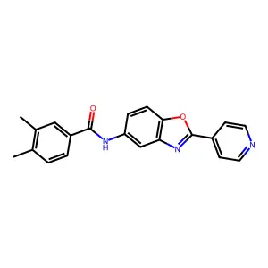 3,4-dimethyl-N-(2-pyridin-4-yl-1,3-benzoxazol-5-yl)benzamide structure
