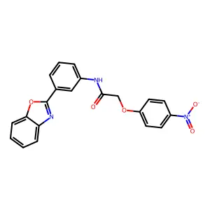 N-[3-(1,3-benzoxazol-2-yl)phenyl]-2-(4-nitrophenoxy)acetamide structure