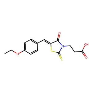 3-{5-[(4-ETHOXYPHENYL)METHYLIDENE]-4-OXO-2-SULFANYLIDENE-1,3-THIAZOLIDIN-3-YL}PROPANOIC ACID structure