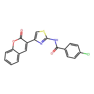 4-chloro-N-[4-(2-oxo-2H-chromen-3-yl)-1,3-thiazol-2-yl]benzamide structure