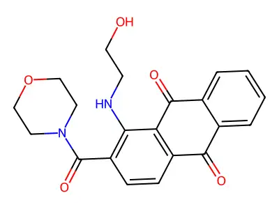 1-(2-Hydroxyethylamino)-2-(morpholine-4-carbonyl)anthracene-9,10-dione structure