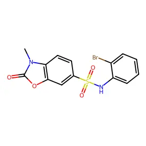 N-(2-Bromophenyl)-3-methyl-2-oxo-2,3-dihydro-1,3-benzoxazole-6-sulfonamide structure