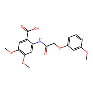 4,5-Dimethoxy-2-{[(3-methoxyphenoxy)acetyl]amino}benzoic acid structure