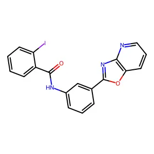2-iodo-N-[3-([1,3]oxazolo[4,5-b]pyridin-2-yl)phenyl]benzamide structure