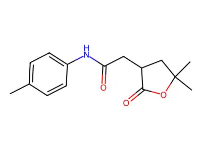 2-(5,5-dimethyl-2-oxooxolan-3-yl)-N-(4-methylphenyl)acetamide structure