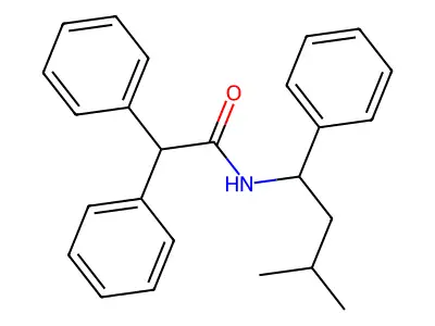N-(3-methyl-1-phenylbutyl)-2,2-diphenylacetamide structure