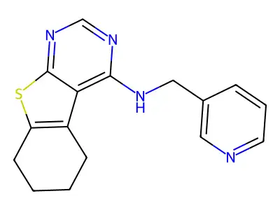 N-(pyridin-3-ylmethyl)-5,6,7,8-tetrahydro[1]benzothieno[2,3-d]pyrimidin-4-amine structure