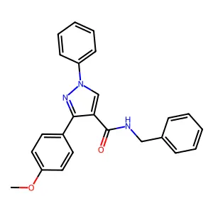 N-benzyl-3-(4-methoxyphenyl)-1-phenyl-1H-pyrazole-4-carboxamide structure