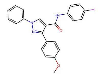 N-(4-iodophenyl)-3-(4-methoxyphenyl)-1-phenyl-1H-pyrazole-4-carboxamide structure