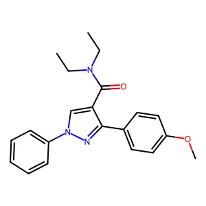 N,N-diethyl-3-(4-methoxyphenyl)-1-phenyl-1H-pyrazole-4-carboxamide structure