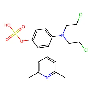 [4-[Bis(2-chloroethyl)amino]phenyl] hydrogen sulfate;2,6-dimethylpyridine structure
