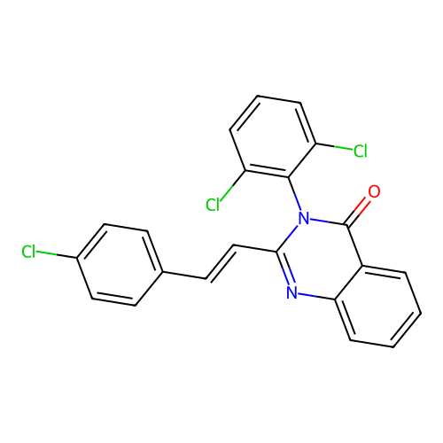 2-[(E)-2-(4-chlorophenyl)ethenyl]-3-(2,6-dichlorophenyl)quinazolin-4-one structure