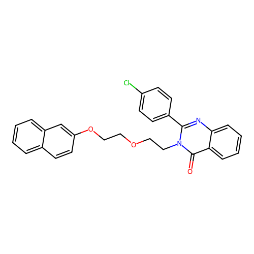 2-(4-chlorophenyl)-3-(2-(2-(naphthalen-2-yloxy)ethoxy)ethyl)quinazolin-4(3H)-one structure