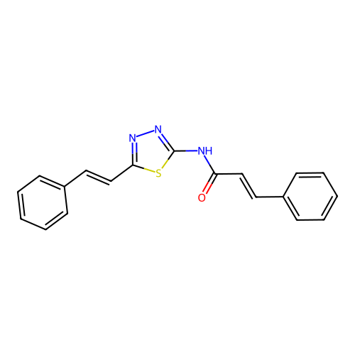 N-(5-((E)-styryl)-1,3,4-thiadiazol-2-yl)cinnamamide structure