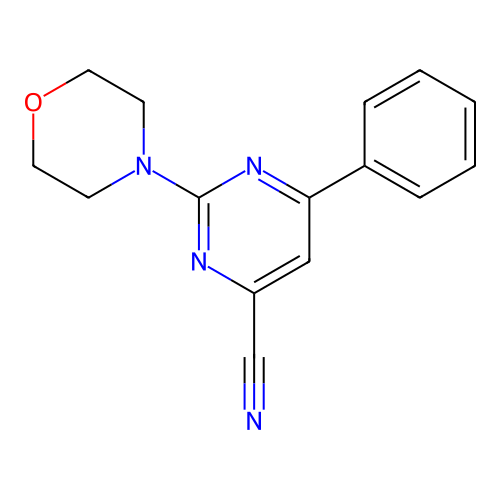 2-吗啉-4-基-6-苯基嘧啶-4-甲腈 structure