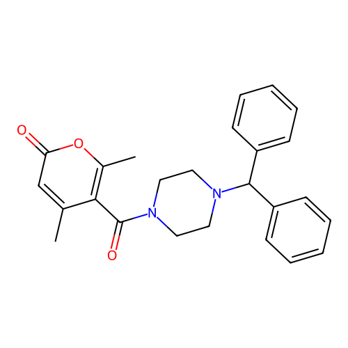 5-(4-Benzhydryl-piperazine-1-carbonyl)-4,6-dimethyl-pyran-2-one structure