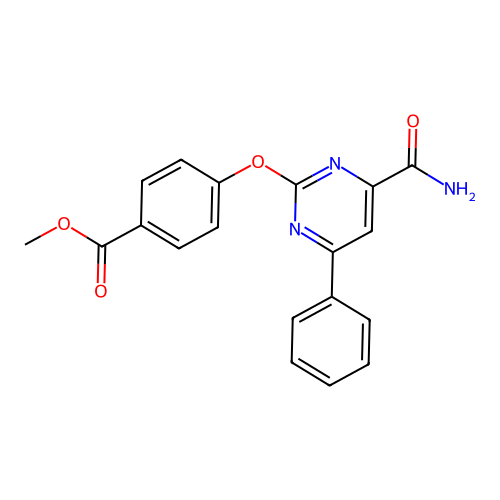 Methyl 4-((4-carbamoyl-6-phenylpyrimidin-2-yl)oxy)benzoate structure