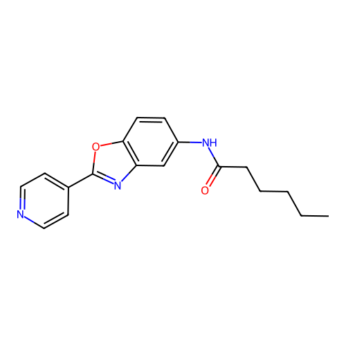 N-(2-吡啶-4-基-1,3-苯并噁唑-5-基)己酰胺 structure