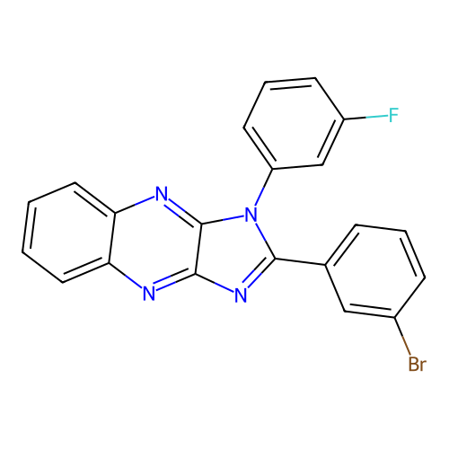 2-(3-bromophenyl)-1-(3-fluorophenyl)-1H-imidazo[4,5-b]quinoxaline structure