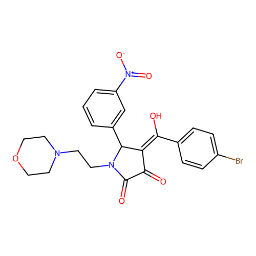 4-(4-bromobenzoyl)-3-hydroxy-1-(2-morpholinoethyl)-5-(3-nitrophenyl)-1H-pyrrol-2(5H)-one structure