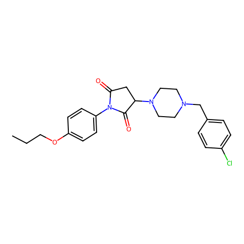 3-[4-(4-Chlorobenzyl)piperazin-1-yl]-1-(4-propoxyphenyl)pyrrolidine-2,5-dione structure