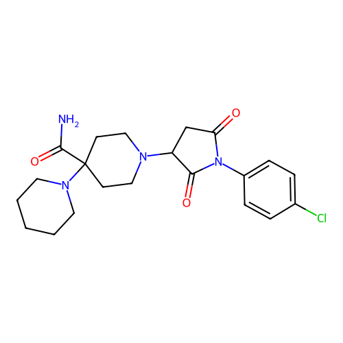 1'-[1-(4-chlorophenyl)-2,5-dioxopyrrolidin-3-yl]-1,4'-bipiperidine-4'-carboxamide structure