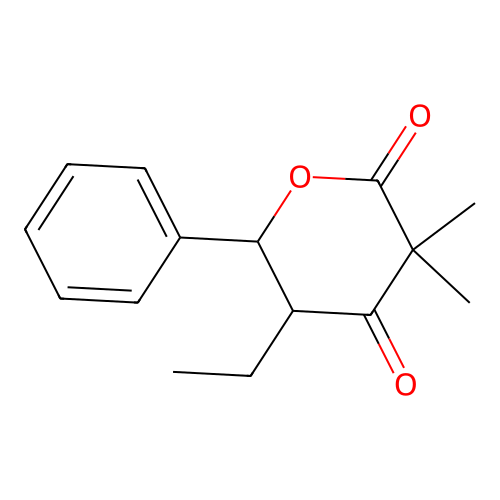 5-Ethyl-3,3-dimethyl-6-phenyldihydro-2H-pyran-2,4(3H)-dione structure
