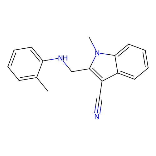 1-methyl-2-{[(2-methylphenyl)amino]methyl}-1H-indole-3-carbonitrile structure