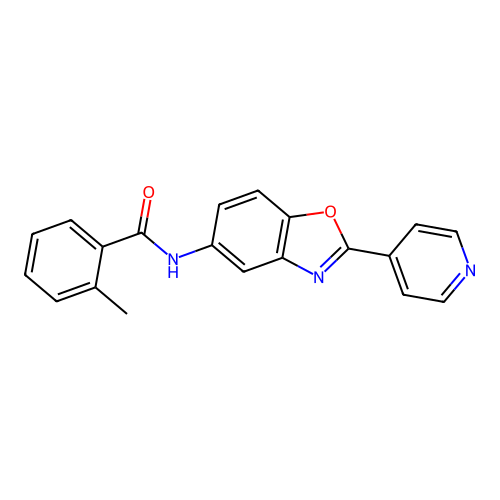 2-methyl-N-[2-(pyridin-4-yl)-1,3-benzoxazol-5-yl]benzamide structure