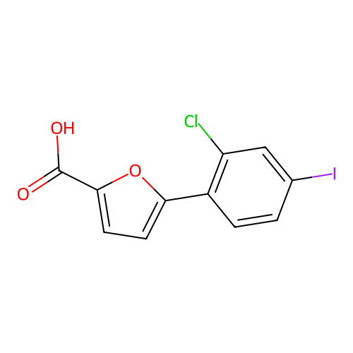 5-(2-Chloro-4-iodophenyl)furan-2-carboxylic acid structure