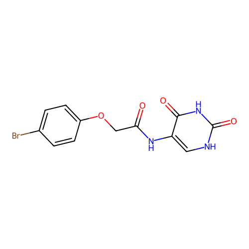 2-(4-bromophenoxy)-N-(2,4-dioxo-1H-pyrimidin-5-yl)acetamide structure