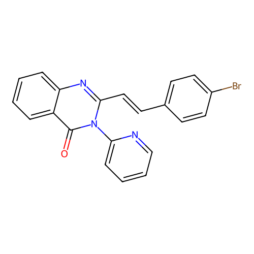 2-[(E)-2-(4-bromophenyl)ethenyl]-3-pyridin-2-ylquinazolin-4-one structure
