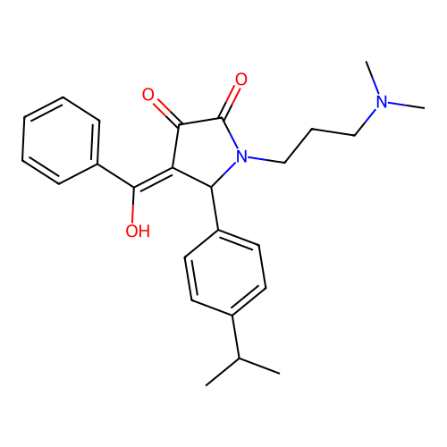 4-benzoyl-1-[3-(dimethylamino)propyl]-3-hydroxy-5-[4-(propan-2-yl)phenyl]-2,5-dihydro-1H-pyrrol-2-one structure