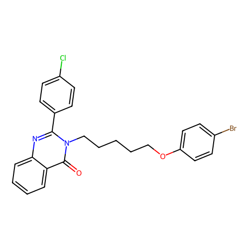3-(5-(4-bromophenoxy)pentyl)-2-(4-chlorophenyl)quinazolin-4(3H)-one structure