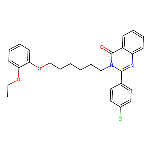 2-(4-chlorophenyl)-3-(6-(2-ethoxyphenoxy)hexyl)quinazolin-4(3H)-one structure
