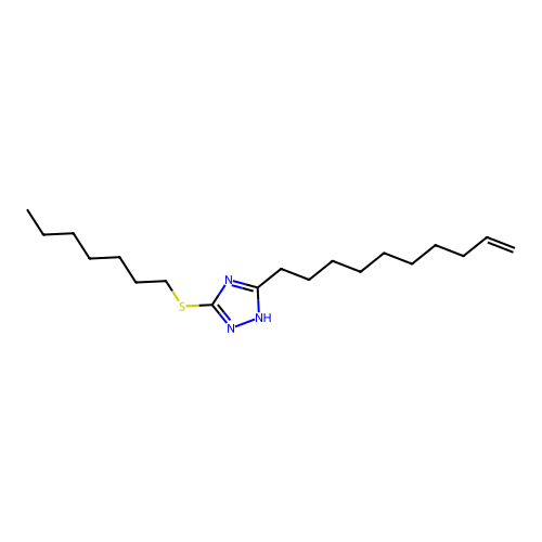 3-(dec-9-en-1-yl)-5-(heptylsulfanyl)-4H-1,2,4-triazole structure