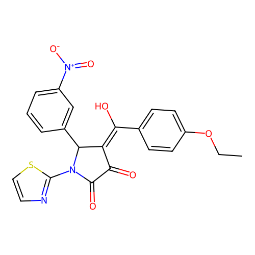 4-(4-ethoxybenzoyl)-3-hydroxy-5-(3-nitrophenyl)-1-(thiazol-2-yl)-1H-pyrrol-2(5H)-one structure