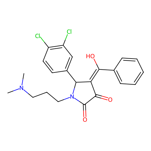 4-benzoyl-5-(3,4-dichlorophenyl)-1-(3-(dimethylamino)propyl)-3-hydroxy-1H-pyrrol-2(5H)-one structure