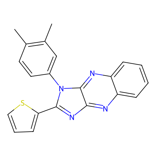 1-(3,4-dimethylphenyl)-2-(thiophen-2-yl)-1H-imidazo[4,5-b]quinoxaline structure