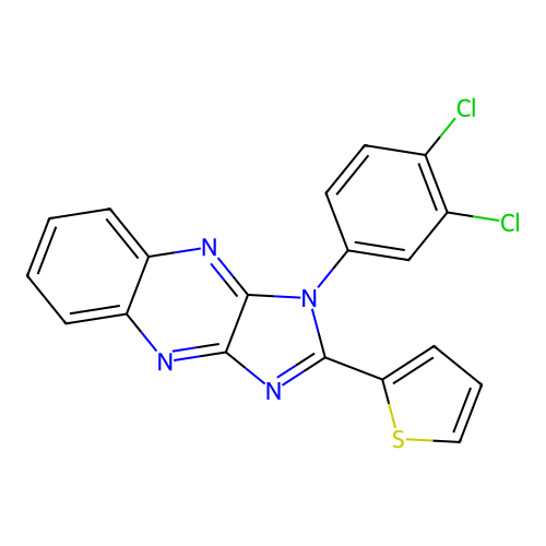 1-(3,4-dichlorophenyl)-2-(thiophen-2-yl)-1H-imidazo[4,5-b]quinoxaline structure